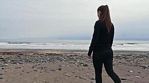 silvia soprano's rough beach domination slaps and spits kinky