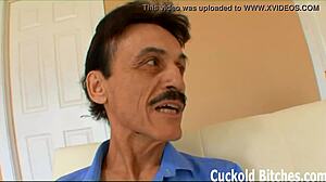 Watch me take that cock while my pathetic 18+ cuckold squirms in humiliation