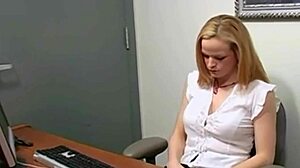 the blonde babe slips into lingerie for intense solo pussy tease