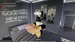 fucking that cute catgirl bent over doggy style on roblox condo blowjob action