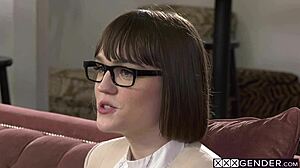 hot tranny claire tenebrarum swallows stepdad's huge dick after catching him!