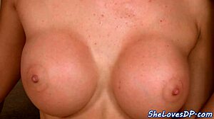 Busty Beauty Drilled Deep in Ass While Sucking Cock in Threesome