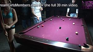 Bar pickup slut gets her smooth pussy licked then fingers herself wild