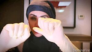 Nurse in Latex Gloves Teases Patient in Hospital Fetish