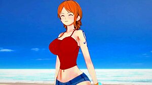 nami tittyfucks monster cock handjob blowjob