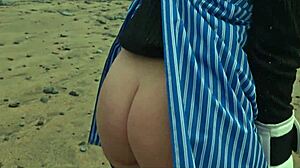 silvia soprano's rough beach domination slaps and spits kinky