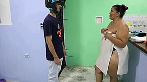 wow pizza delivery guy bends over fat bride's huge ass doggystyle missionary rough pounding!