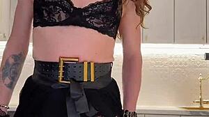 wild crossdresser iskra blasts massive cumshot in humiliating solo fetish