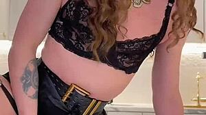 wild crossdresser iskra blasts massive cumshot in humiliating solo fetish