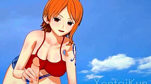 nami tittyfucks monster cock handjob blowjob