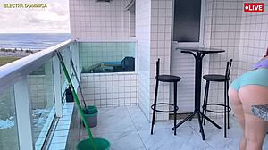 HIRED THIS NAUGHTY MAID IN TINY SHORTS TO MAKE ME HORNY CRAZY!