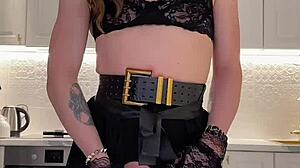 wild crossdresser iskra blasts massive cumshot in humiliating solo fetish