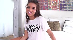 Gabriella Ford's Petite Latina Heart Swells From Huge Cock Pov Blowjob Cum Swallow