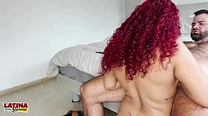 Scarlette Flame's huge tits bounce as fat cock creams her tight 18+ latina pussy... oh man