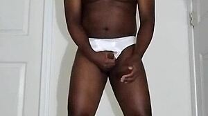 My first masturbation since august 24th wearing white underwear solo ass play