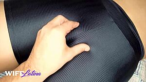 Gym babe teases personal trainer with her tight pussy and fat ass curves