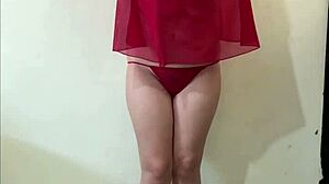 Homemade Latina Strips Teasingly for Boyfriend While Husband Works