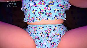 couldn't hold back creampie in cute swimsuit girl's tight shaved pussy