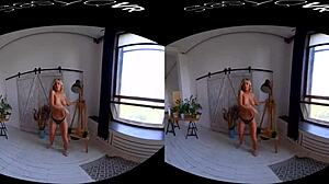 busty blonde teen big tits teases erotic pov stasyq vr solo