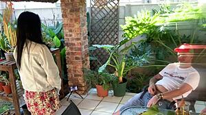 Bellarose34's homemade cuckold workout with old guy cumshot finale