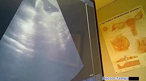 dr tampa probes nova maverick's shaved pussy backstage with ultrasound toy