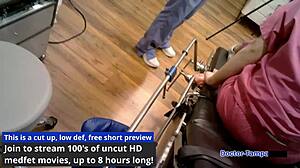 dr tampa probes nova maverick's shaved pussy backstage with ultrasound toy