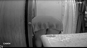 jennifer bends over to wash every inch of the shower