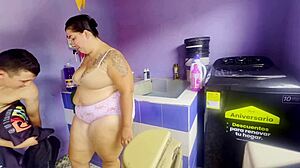 Desperate Girlfriend Fucks Boss in Clothing Area