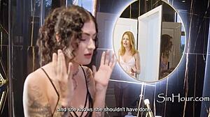 lydia black and mia stone strap on for curly lesbian makeup sex