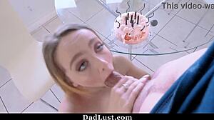 my step dad checks if step daughter gets best day with deepthroat blowjob cumshot and hardcore pov fucking dadlust style