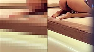 spying on horny stepmom i jerk off on her back unnoticed
