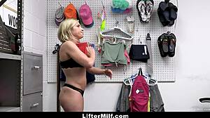 Guard promises shoplifter Kyla Keys no police if she takes big ass tits punishment in garage