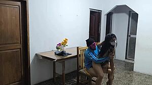 A latino and arab friend visit colombia as the latino fucks their sexy waitress