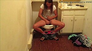 Shooting Cum Load in Friend's Bathroom While She Masturbates Hidden