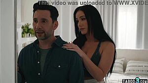 Tricky dude pounds petite milf roommate jennifer white's big tits roughly