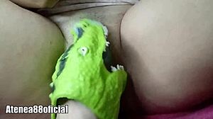 Jurassic world roleplay blackmail leads to toy-filled amateur black sex fantasy