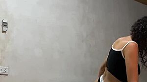 voyeur spies athletic colombian model undressing perfect tits outdoors