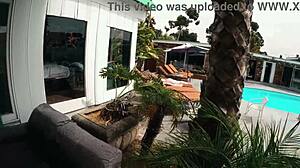 GIGI BREEZE CAUGHT NAKED SUNBATHING BY THE POOL!