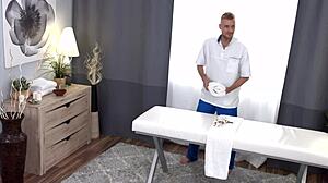 busty lola bredly's oiled pussy licked and fucked in massage