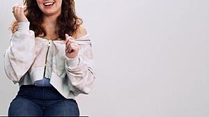 Big ass brunette milf pounds pussy hard