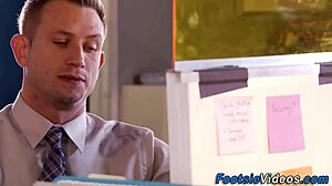 petite latina babe strokes cock with sexy feet in hot footjob