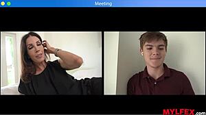 Hot Milf Wife Anal Fucks Young Colleagues in Garage with Permission