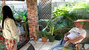 Bellarose34's homemade cuckold workout with old guy cumshot finale