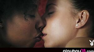 busty domina shows lesbian slaves how to finger wet pussies right 👉👌