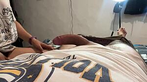 colombian stepsis gives incredible deepthroat blowjob while parents away then begs for creampie doggystyle