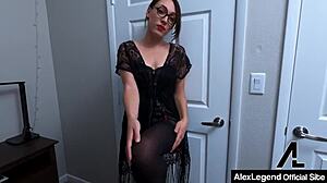 dude alex legend rails innocent lily labeau's big clit pussy in glasses