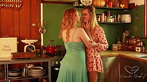 charlie forde meets hot milf for kitchen pussy licking and squirting