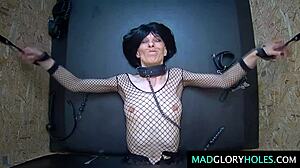 Amateur Milf Sucks Monster Cocks Through Glory Hole Then Gets Bent Over for Gangbang Fucks