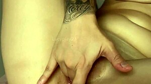 Ella films me stroking my big clit pussy lips till i explode uncontrollably