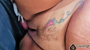 brazilian bbw wife creampied by bull while hubby watches cum drip